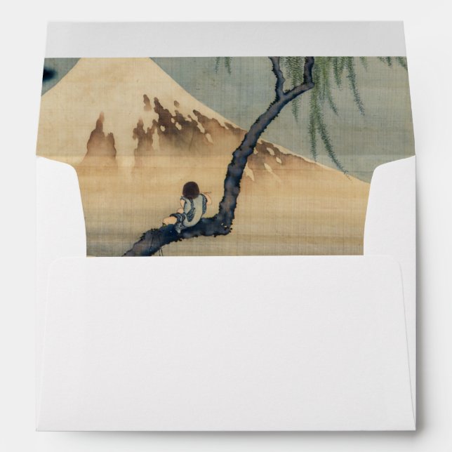 Katsushika Hokusai - Boy Viewing Mount Fuji Envelope (Back (Bottom))