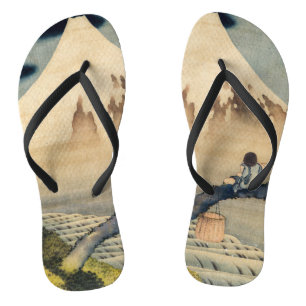 Katsushika Hokusai - Boy Viewing Mount Fuji Flip Flops