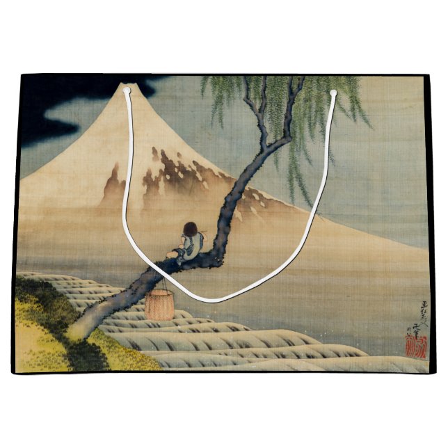 Katsushika Hokusai - Boy Viewing Mount Fuji Large Gift Bag (Front)