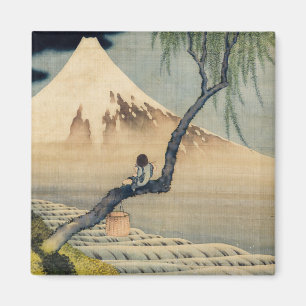 Katsushika Hokusai - Boy Viewing Mount Fuji Magnet