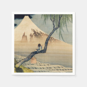 Katsushika Hokusai - Boy Viewing Mount Fuji Napkin