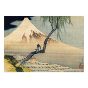 Katsushika Hokusai - Boy Viewing Mount Fuji Photo Print