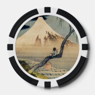 Katsushika Hokusai - Boy Viewing Mount Fuji Poker Chips