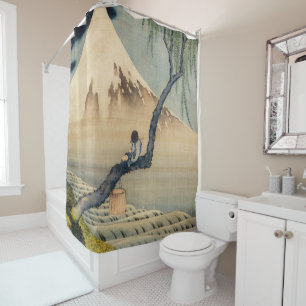 Katsushika Hokusai - Boy Viewing Mount Fuji Shower Curtain
