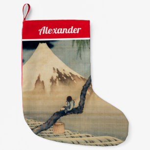 Katsushika Hokusai - Boy Viewing Mount Fuji Small Christmas Stocking