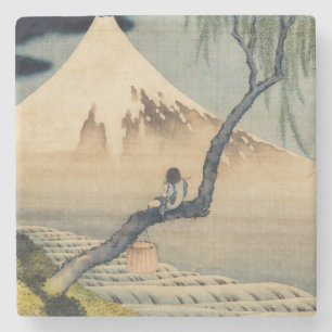 Katsushika Hokusai - Boy Viewing Mount Fuji Stone Coaster