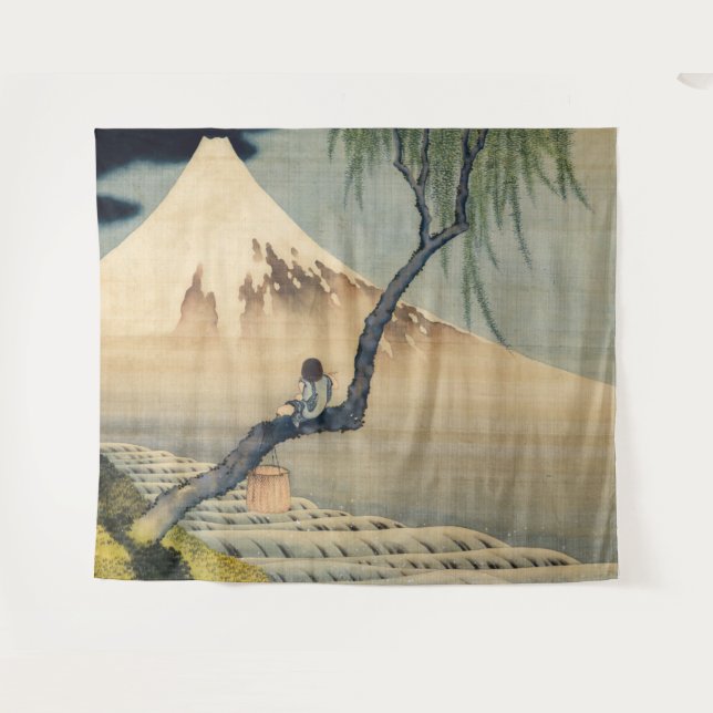 Katsushika Hokusai - Boy Viewing Mount Fuji Tapestry (Front (Horizontal))