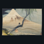 Katsushika Hokusai - Boy Viewing Mount Fuji Tea Towel<br><div class="desc">Boy Viewing Mount Fuji - Katsushika Hokusai,  Ink and colour on silk,  1839 (Edo Period)</div>