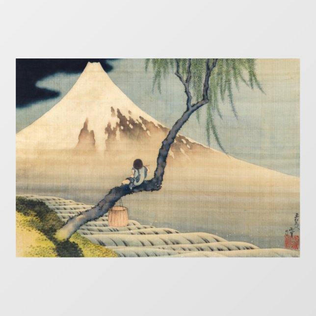 Katsushika Hokusai - Boy Viewing Mount Fuji Window Cling (Sheet)