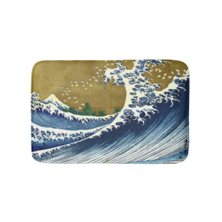 Katsushika Hokusai - Coloured Big Wave Bath Mat