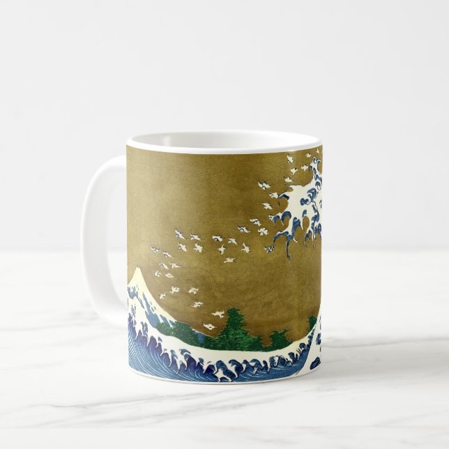 Katsushika Hokusai - Coloured Big Wave Coffee Mug (Front Left)
