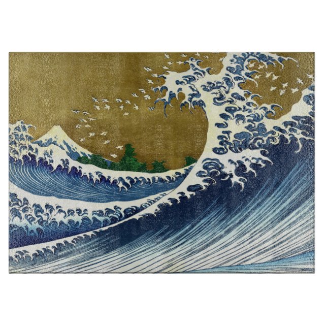 Katsushika Hokusai - Coloured Big Wave Cutting Board (Front)