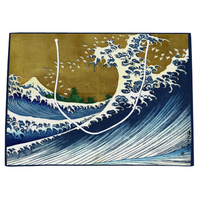 Katsushika Hokusai - Coloured Big Wave Large Gift Bag (Front)