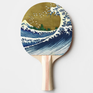 Katsushika Hokusai - Coloured Big Wave Ping Pong Paddle