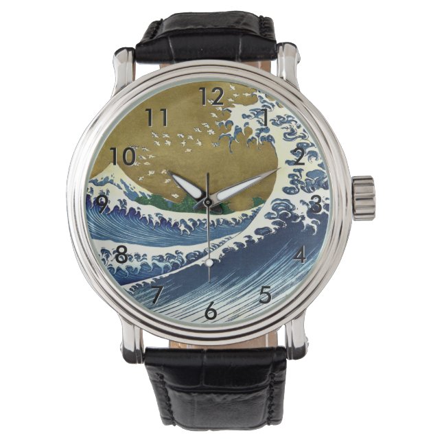 Katsushika Hokusai - Coloured Big Wave Watch (Front)
