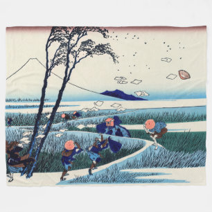 Katsushika Hokusai - Ejiri in the Suruga province Fleece Blanket