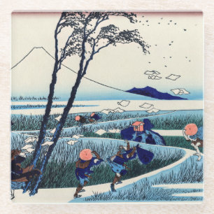 Katsushika Hokusai - Ejiri in the Suruga province Glass Coaster