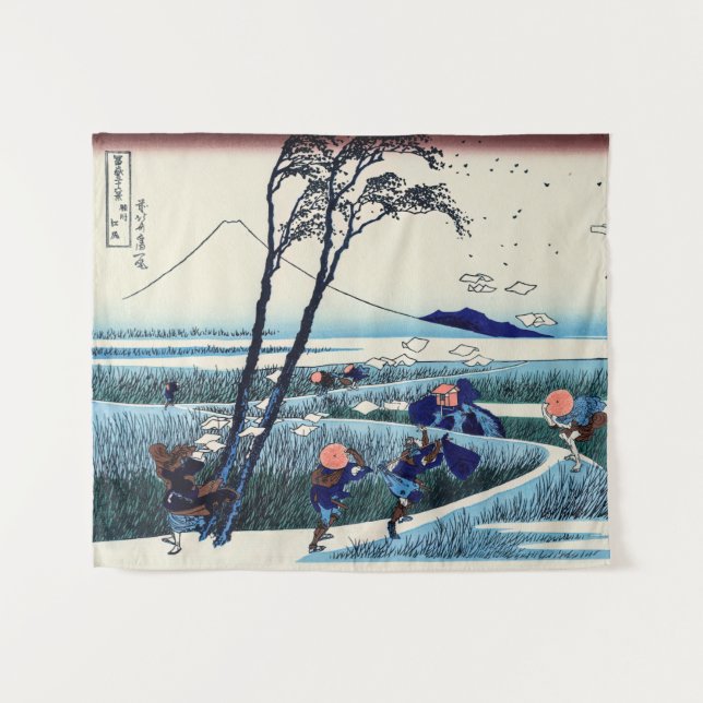 Katsushika Hokusai - Ejiri in the Suruga province Tapestry (Front (Horizontal))