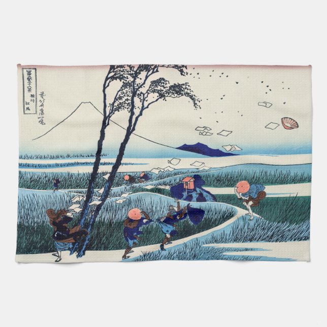 Katsushika Hokusai - Ejiri in the Suruga province Tea Towel (Horizontal)