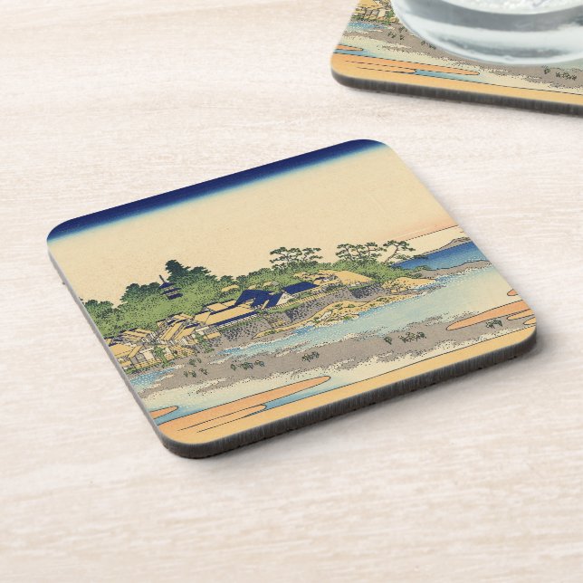 Katsushika Hokusai Enoshima in the Sagami province Coaster (Left Side)