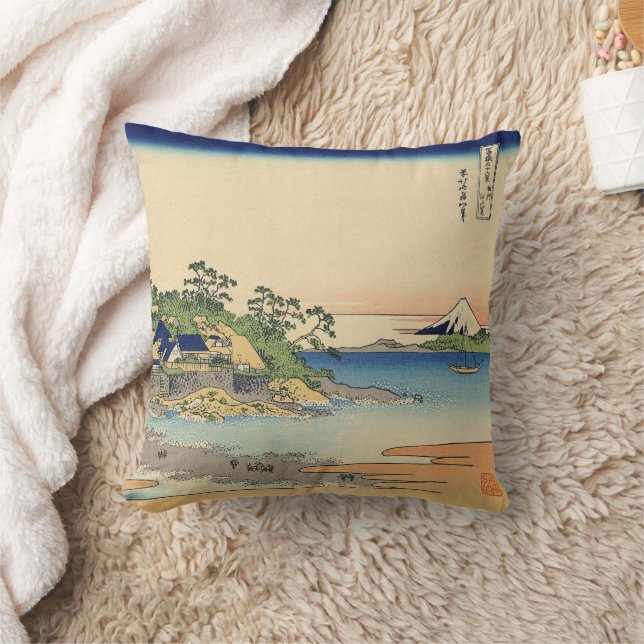 Katsushika Hokusai Enoshima in the Sagami province Cushion (Blanket)