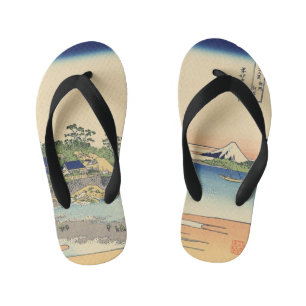 Katsushika Hokusai Enoshima in the Sagami province Kid's Flip Flops