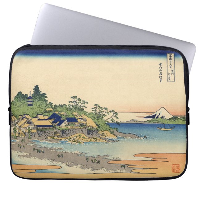 Katsushika Hokusai Enoshima in the Sagami province Laptop Sleeve (Front)