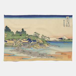 Katsushika Hokusai Enoshima in the Sagami province Tea Towel