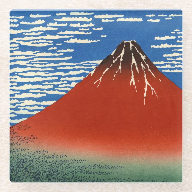 Katsushika Hokusai - Fine Wind, Clear Morning Glass Coaster (Front)