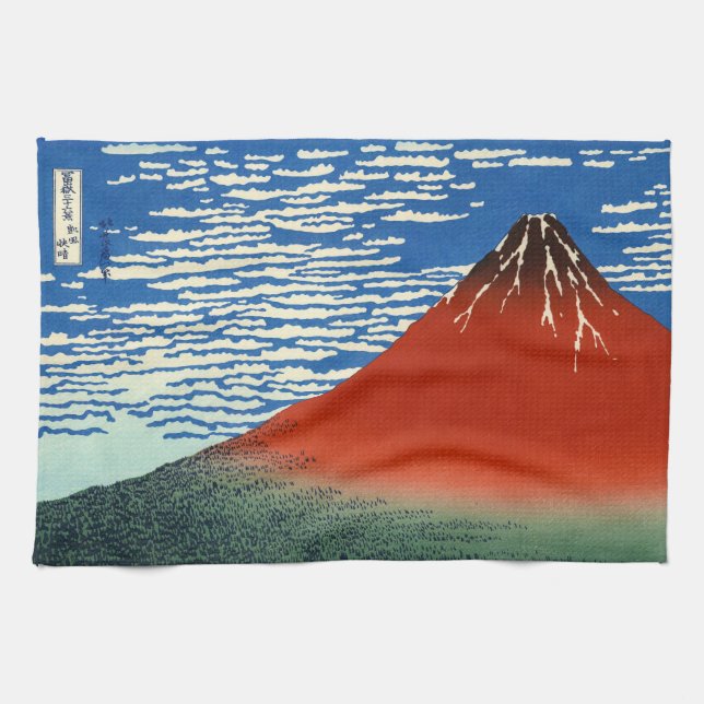 Katsushika Hokusai - Fine Wind, Clear Morning Tea Towel (Horizontal)