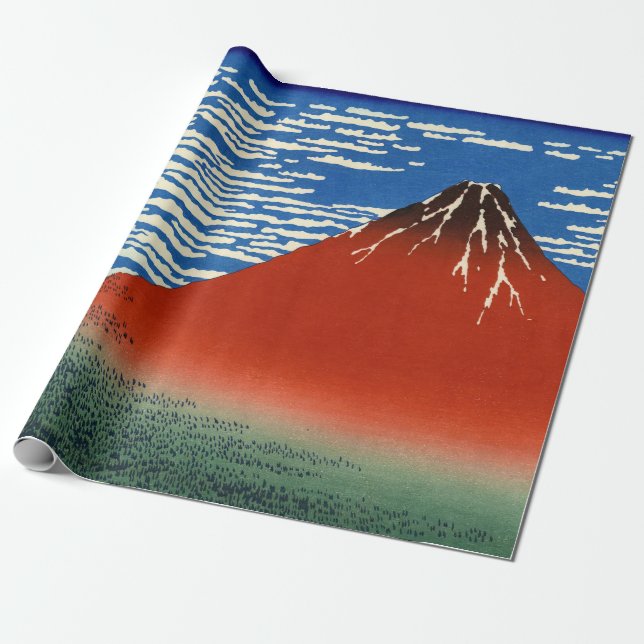 Katsushika Hokusai - Fine Wind, Clear Morning Wrapping Paper (Unrolled)