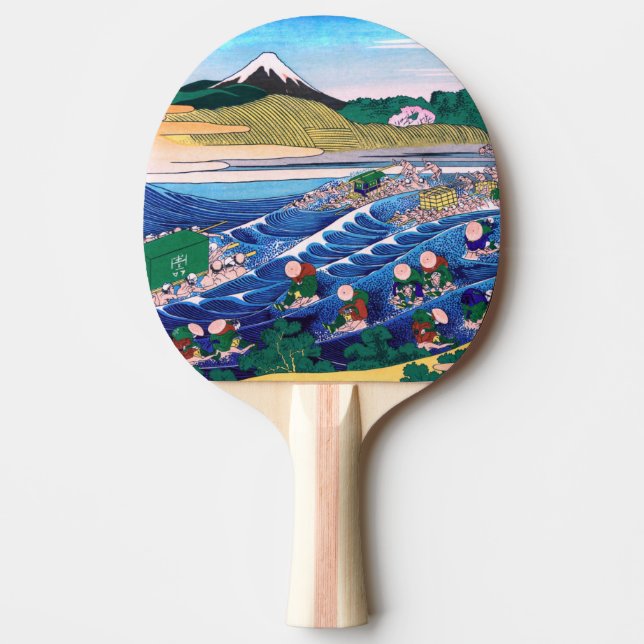 Katsushika Hokusai - Fuji from Kanaya on Tokaido Ping Pong Paddle (Front)