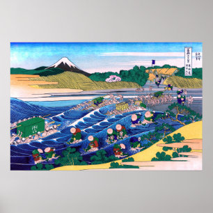 Katsushika Hokusai - Fuji from Kanaya on Tokaido Poster