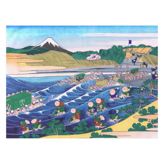 Katsushika Hokusai - Fuji from Kanaya on Tokaido Tablecloth (Front (Horizontal))