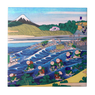 Katsushika Hokusai - Fuji from Kanaya on Tokaido Tile