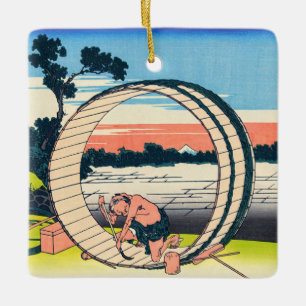 Katsushika Hokusai - Fujimigahara, Owari Province Ceramic Ornament