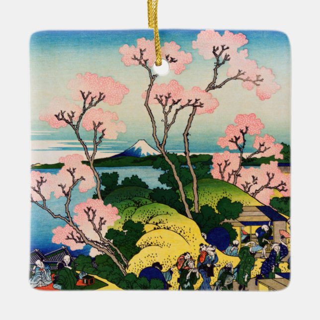 Katsushika Hokusai - Gotenyama, Tokaido, Shinagawa Ceramic Ornament (Front)