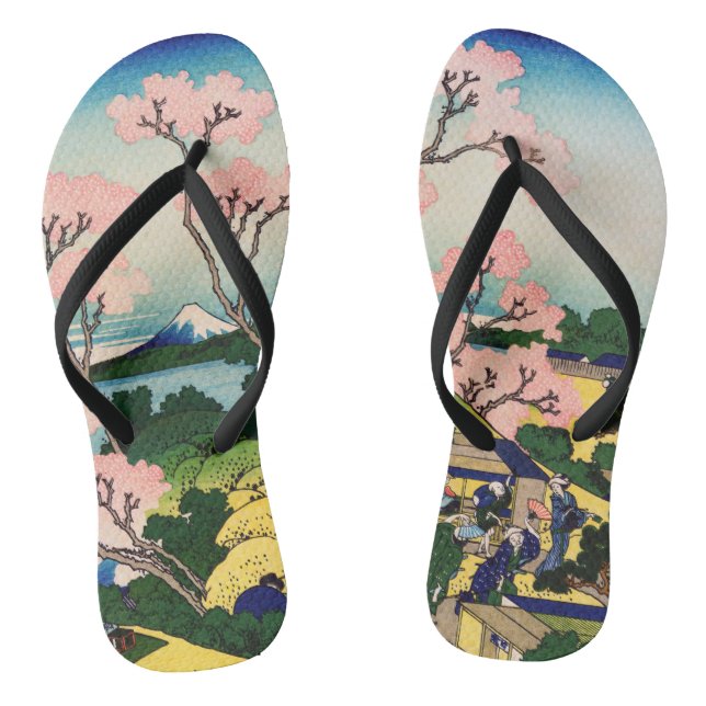 Katsushika Hokusai - Gotenyama, Tokaido, Shinagawa Flip Flops (Footbed)