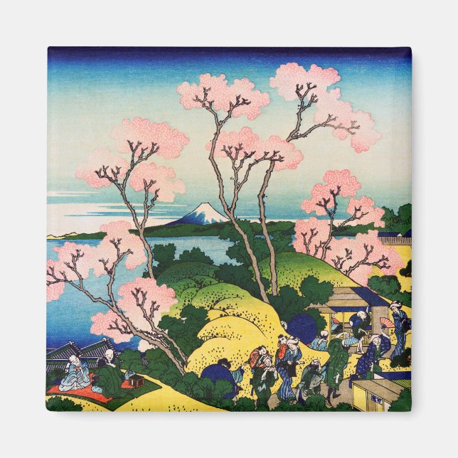 Katsushika Hokusai - Gotenyama, Tokaido, Shinagawa Magnet (Front)