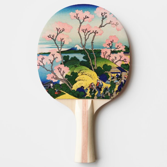 Katsushika Hokusai - Gotenyama, Tokaido, Shinagawa Ping Pong Paddle (Front)