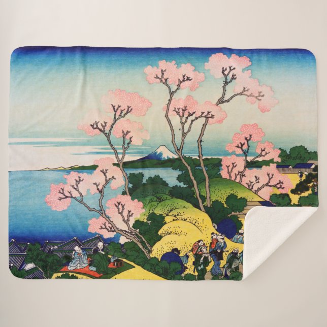 Katsushika Hokusai - Gotenyama, Tokaido, Shinagawa Sherpa Blanket (Front (Horizontal))