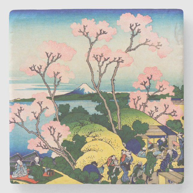 Katsushika Hokusai - Gotenyama, Tokaido, Shinagawa Stone Coaster (Front)