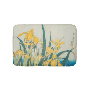 Katsushika Hokusai - Grasshopper and Iris Bath Mat