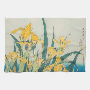 Katsushika Hokusai - Grasshopper and Iris Tea Towel