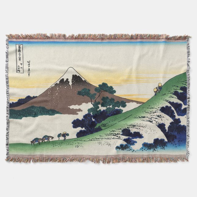 Katsushika Hokusai - Inume pass, Kai province Throw Blanket (Front)