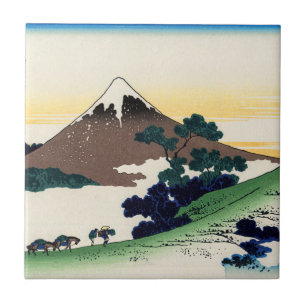 Katsushika Hokusai - Inume pass, Kai province Tile