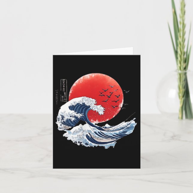 Katsushika Hokusai Japanese Great Wave Men Women K Card (Front)