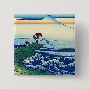 Katsushika Hokusai - Kajikazawa in Kai province 15 Cm Square Badge