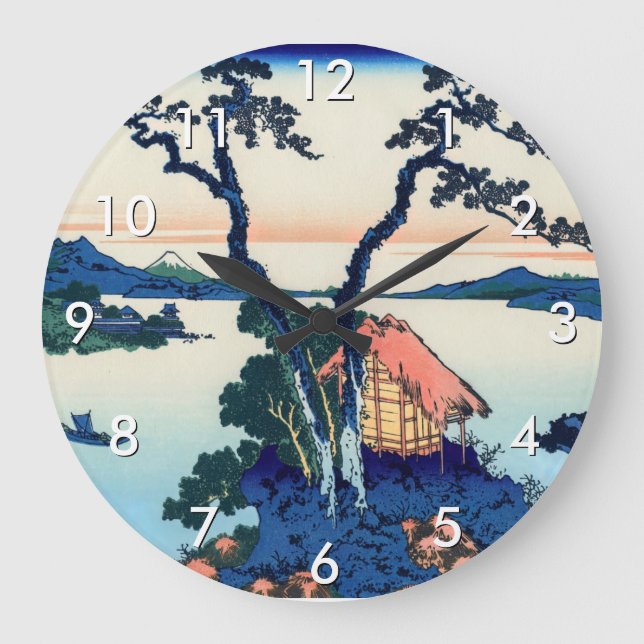 Katsushika Hokusai - Lake Suwa in Shinano province Large Clock (Front)