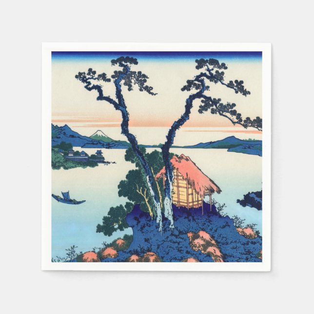 Katsushika Hokusai - Lake Suwa in Shinano province Napkin (Front)